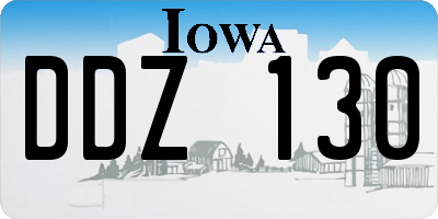 IA license plate DDZ130