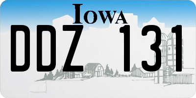 IA license plate DDZ131