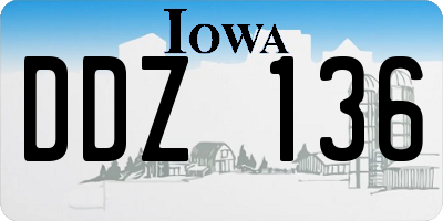 IA license plate DDZ136