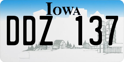 IA license plate DDZ137