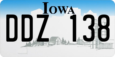 IA license plate DDZ138