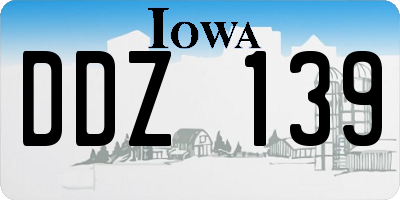 IA license plate DDZ139