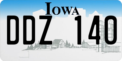 IA license plate DDZ140