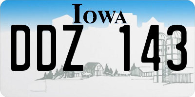 IA license plate DDZ143