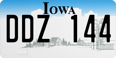 IA license plate DDZ144