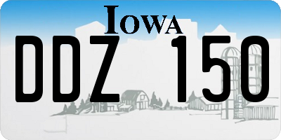 IA license plate DDZ150