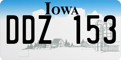 IA license plate DDZ153