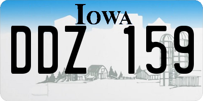 IA license plate DDZ159