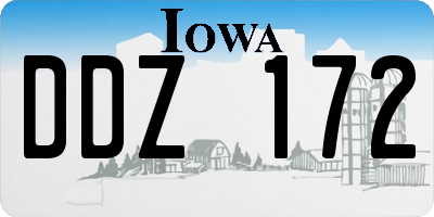 IA license plate DDZ172
