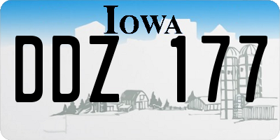 IA license plate DDZ177