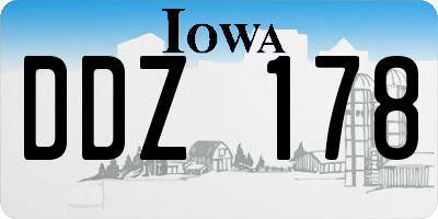 IA license plate DDZ178