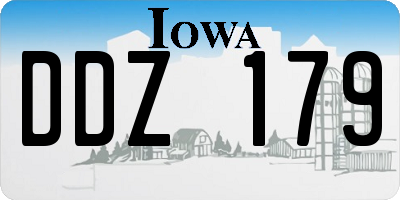 IA license plate DDZ179