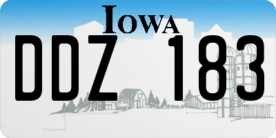 IA license plate DDZ183