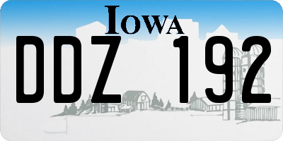 IA license plate DDZ192