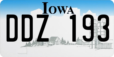 IA license plate DDZ193