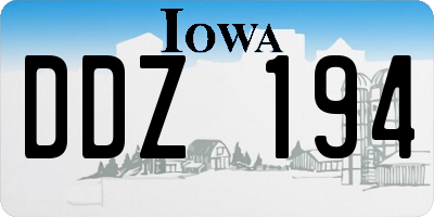 IA license plate DDZ194
