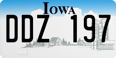 IA license plate DDZ197