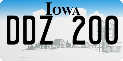 IA license plate DDZ200