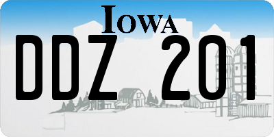 IA license plate DDZ201