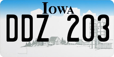 IA license plate DDZ203