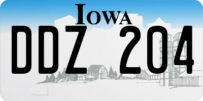 IA license plate DDZ204
