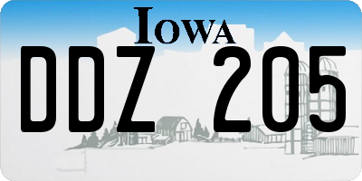IA license plate DDZ205