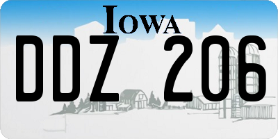 IA license plate DDZ206