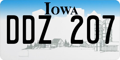 IA license plate DDZ207