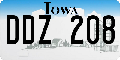 IA license plate DDZ208