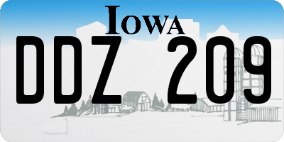 IA license plate DDZ209
