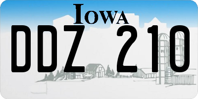 IA license plate DDZ210