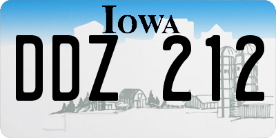 IA license plate DDZ212