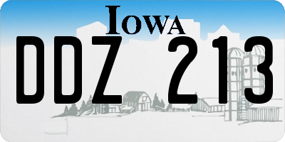 IA license plate DDZ213