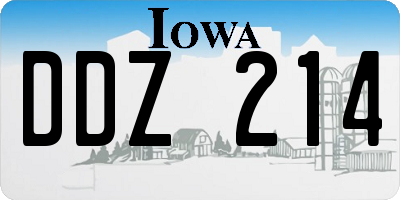 IA license plate DDZ214