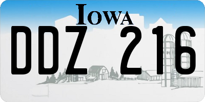 IA license plate DDZ216