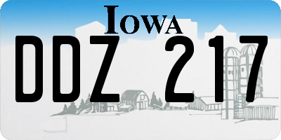 IA license plate DDZ217