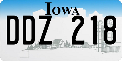 IA license plate DDZ218