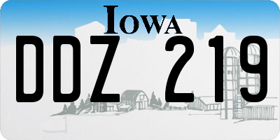 IA license plate DDZ219