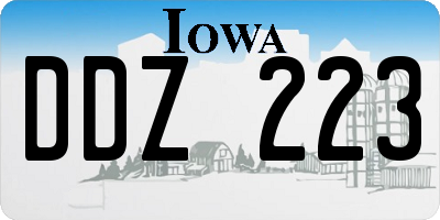 IA license plate DDZ223