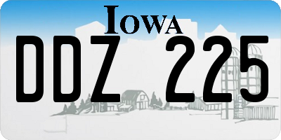 IA license plate DDZ225