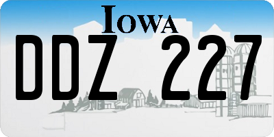 IA license plate DDZ227