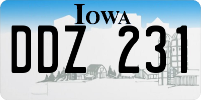 IA license plate DDZ231