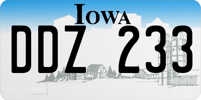 IA license plate DDZ233
