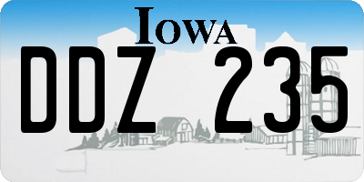 IA license plate DDZ235