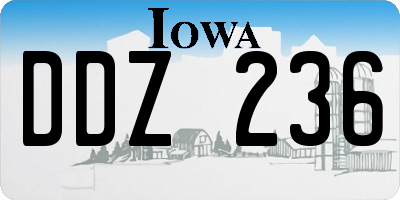 IA license plate DDZ236