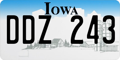 IA license plate DDZ243