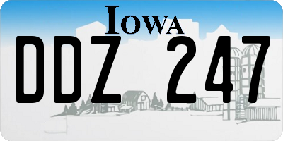 IA license plate DDZ247