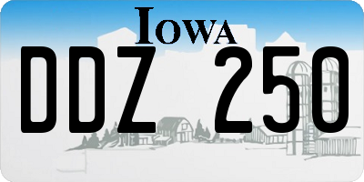 IA license plate DDZ250