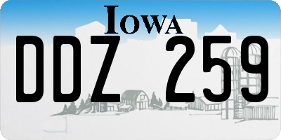 IA license plate DDZ259