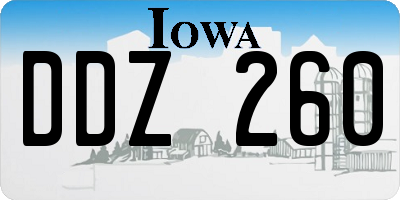 IA license plate DDZ260